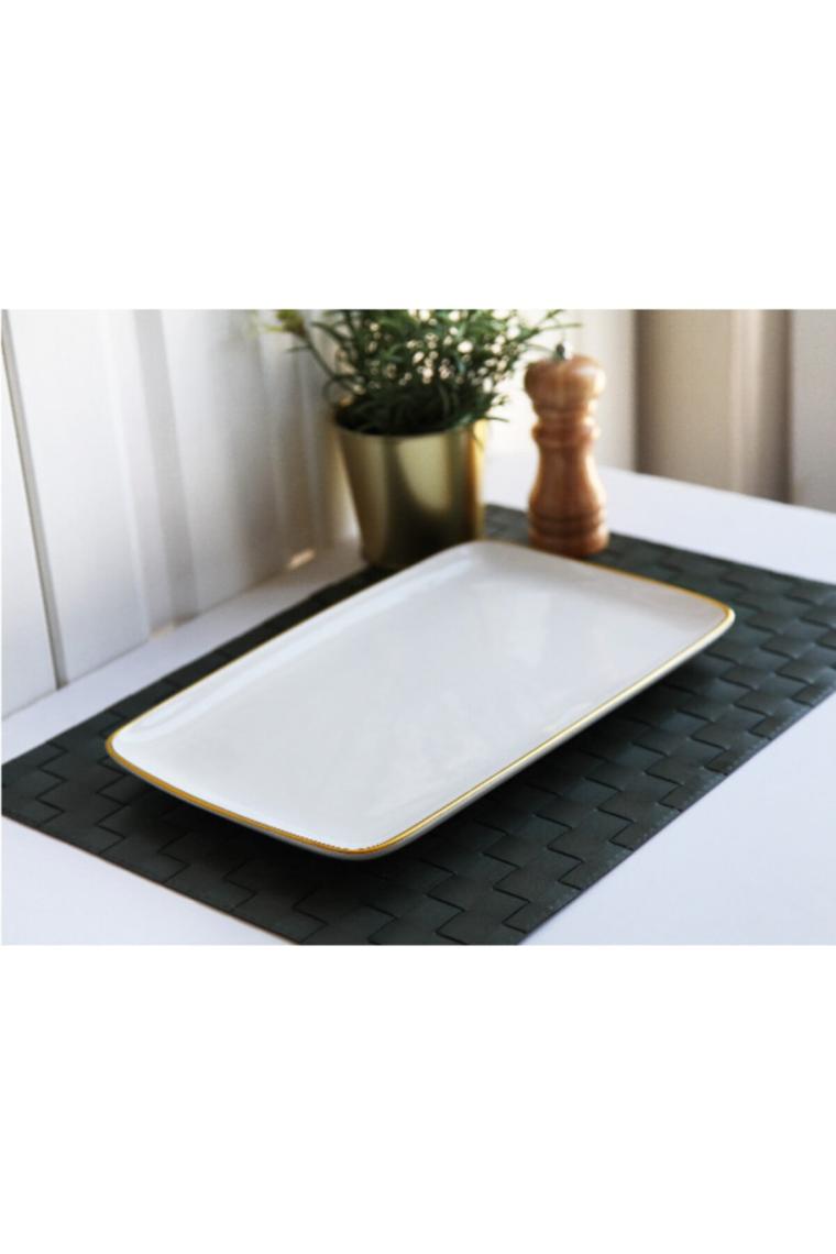 Gönül Beyaz Gold 21 Parça Pasta Servis Sunum Çeyiz Seti