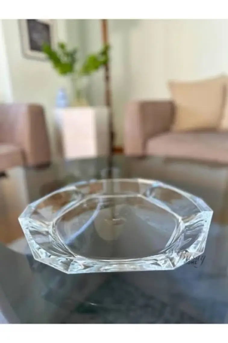 68217 Nude Reflection Serisi Kristal Cam Servis Tabağı, Sunumluk Tabak Crystallin