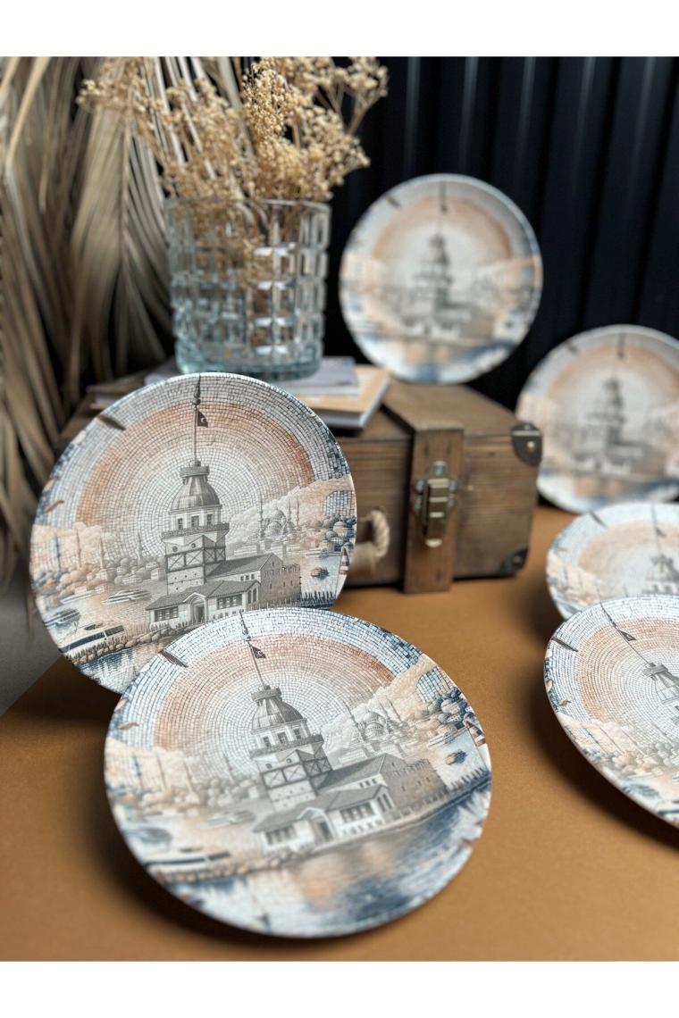 Tabak Evi Maiden Chic Porselen Pasta Tabağı 21CM 6 Kişilik 6 Parça