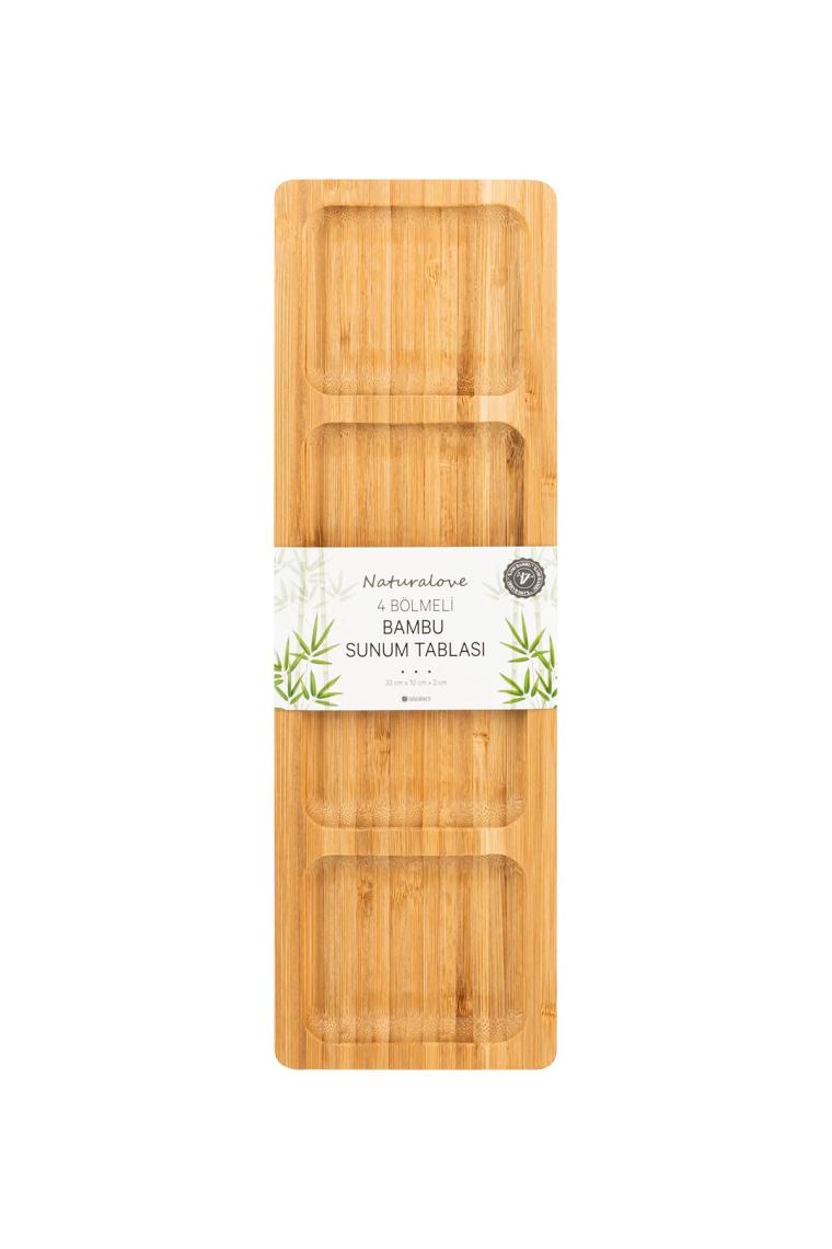 Bambu Sunum Tabağı - 4 Bölmeli