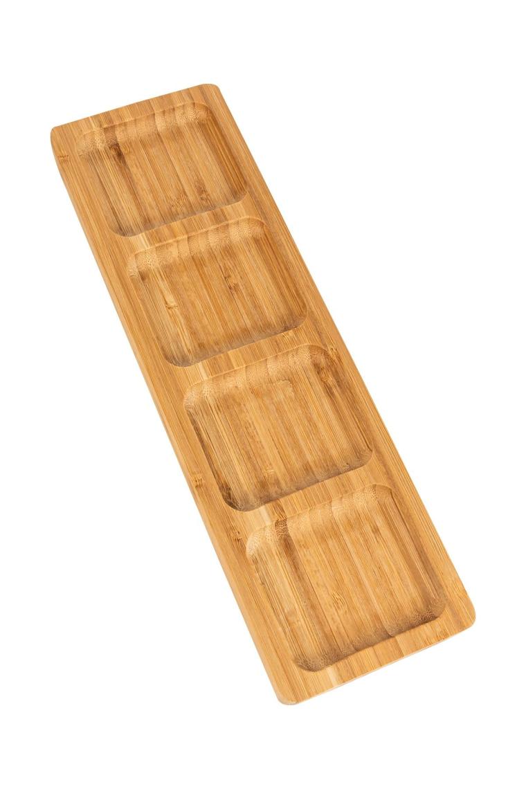Bambu Sunum Tabağı - 4 Bölmeli