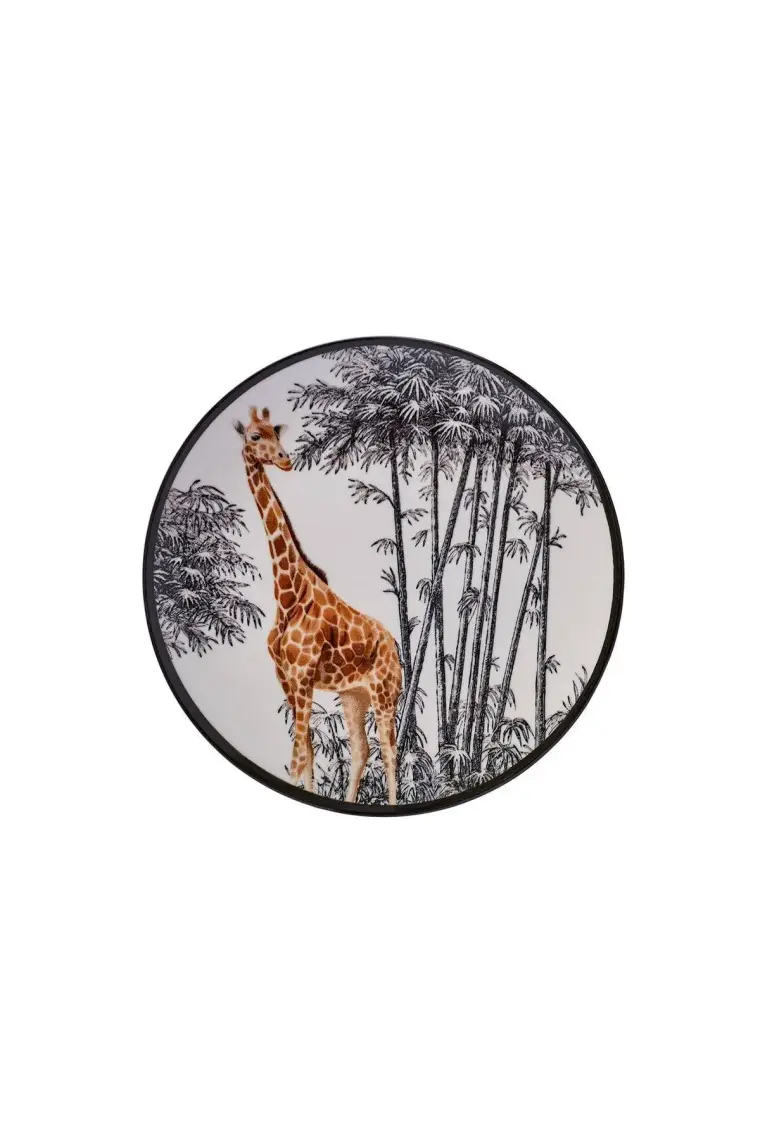 Karaca Jungle Tropikal Desenli 22 cm'lik Renkli Porselen Pasta Tabağı Takımı - 6 Parça