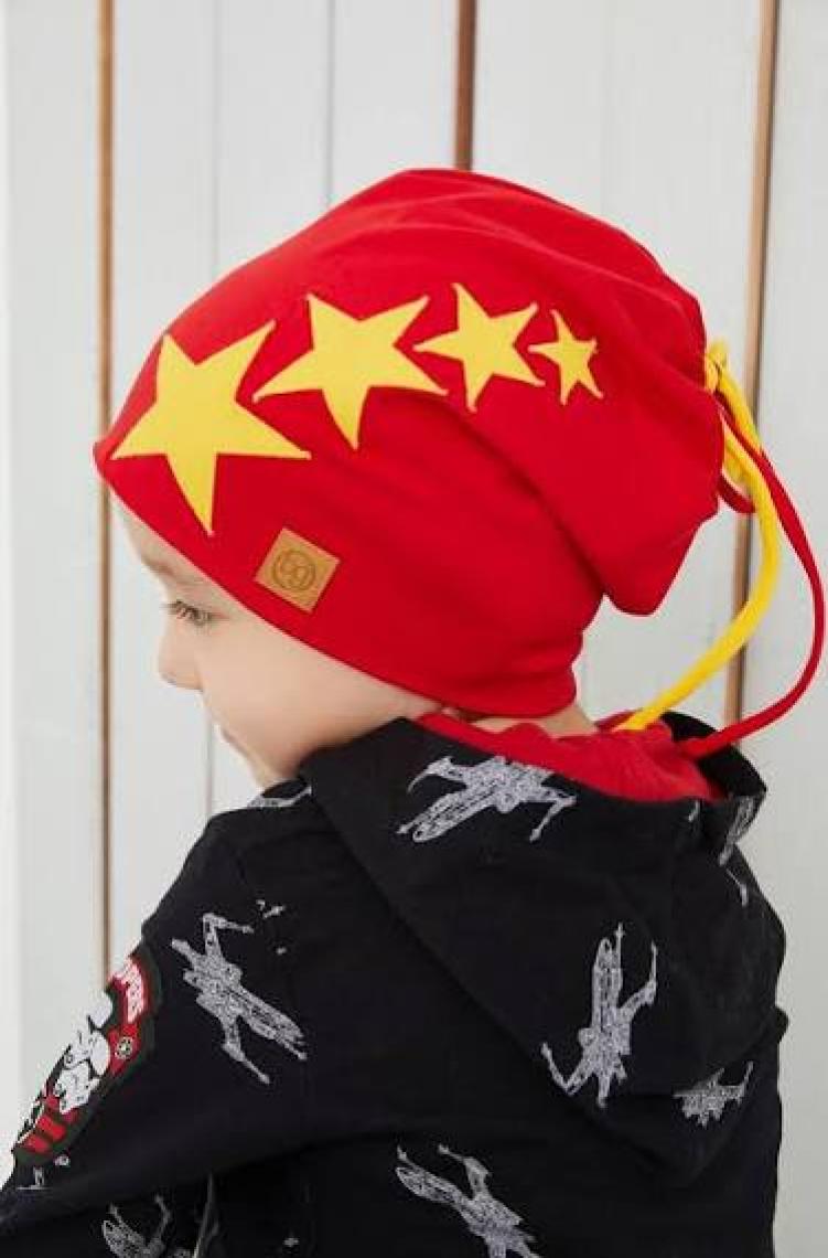 Babygiz Sarı Kırmızı Fanatik Şapka Bere Yumuşak Çift Katlı Spor Pamuklu Penye