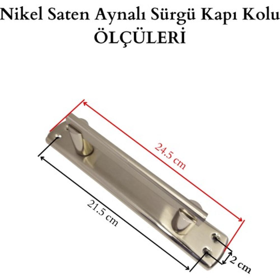 Hobidabi Aynalı Saten Çekme Kol 21.5 cm Sürgü Çekme Kapı Kolu