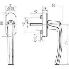 Roto Line Secustik Pencere Kolu Bronz