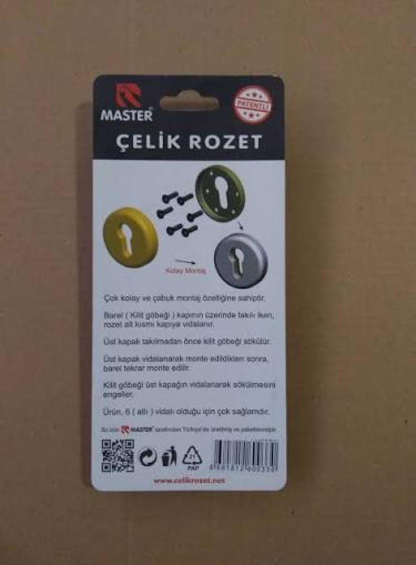 Master 6 Vidalı Çelik Rozet Saten