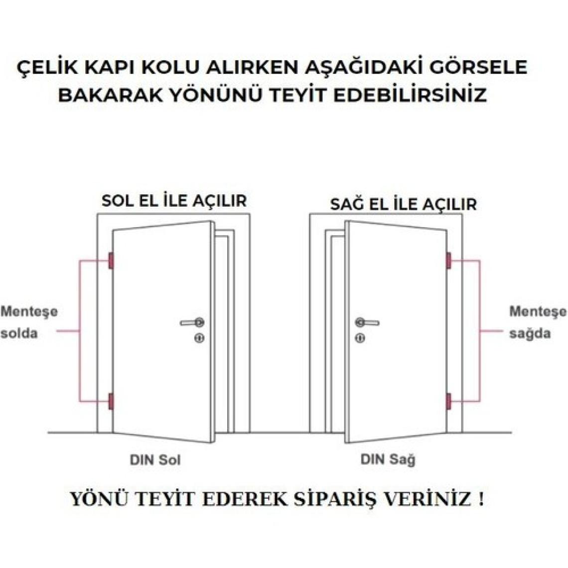 İstanbul e-Hırdavat Osmanlı Çelik Kapı Kolu Osmanlı Aynalı Yale Daire Giriş Kapı Kolu Sağ El Ile Açılır Tek Yön 1 Adet