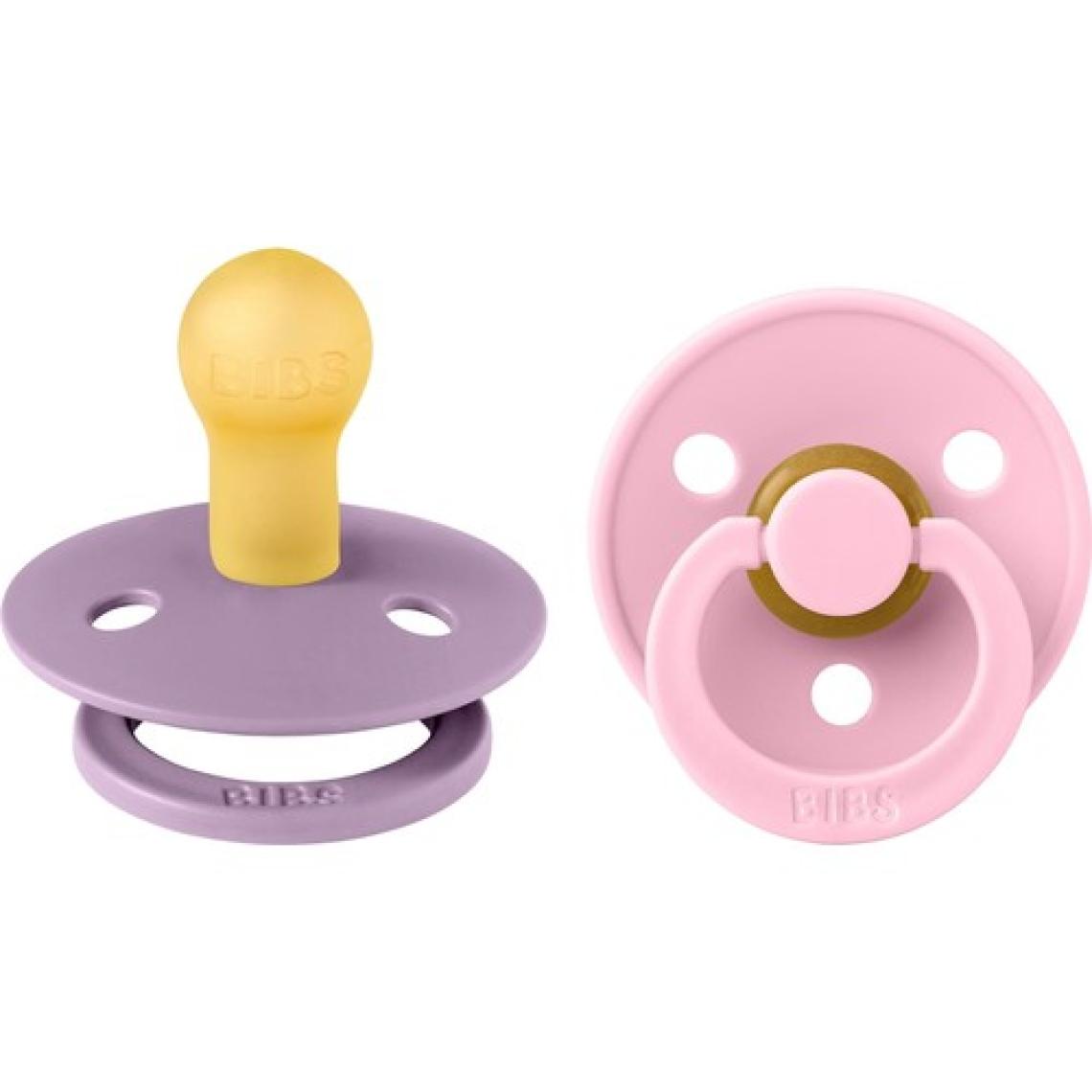 Bibs Colour Kauçuk 0-6 Ay 2'li Emzik Lavender-Baby Pink