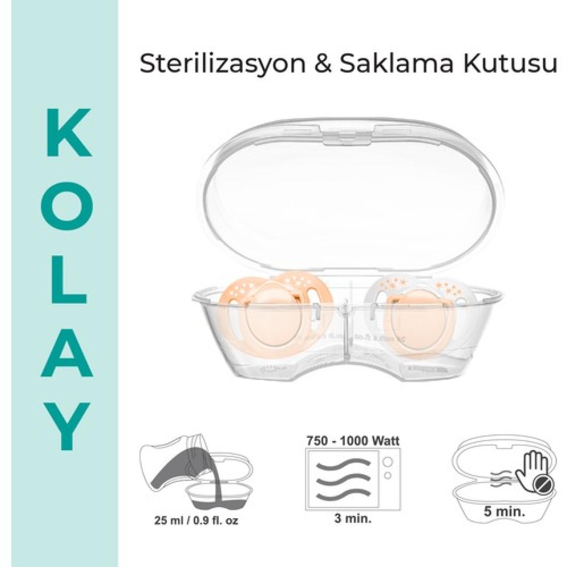 Mamajoo Ortodontik Damaklı Emzik, Powder Blush, 0+ Ay, Emzik Saklama & Sterilizasyon Kutulu, İkili Set
