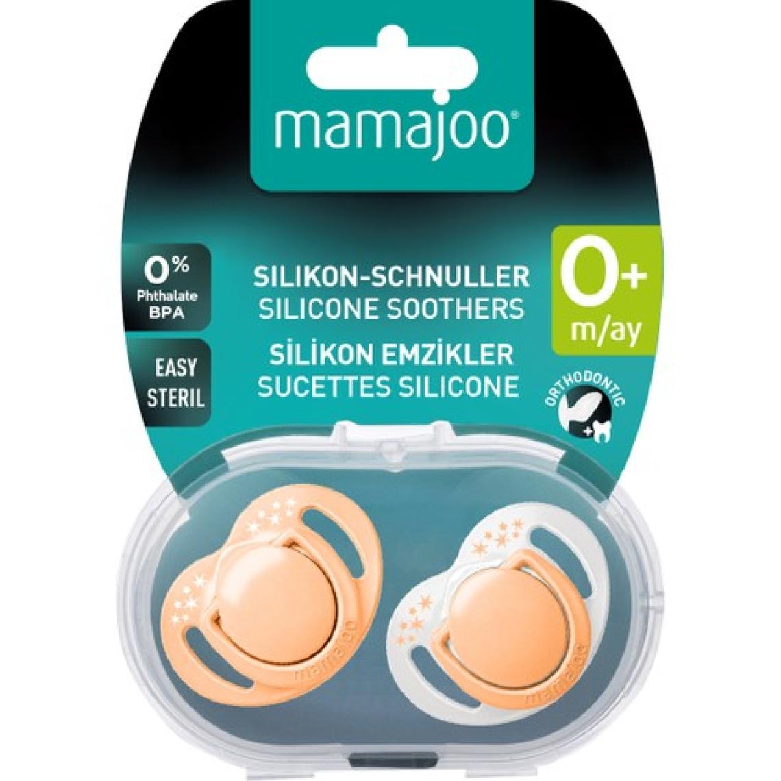 Mamajoo Ortodontik Damaklı Emzik, Powder Blush, 0+ Ay, Emzik Saklama & Sterilizasyon Kutulu, İkili Set