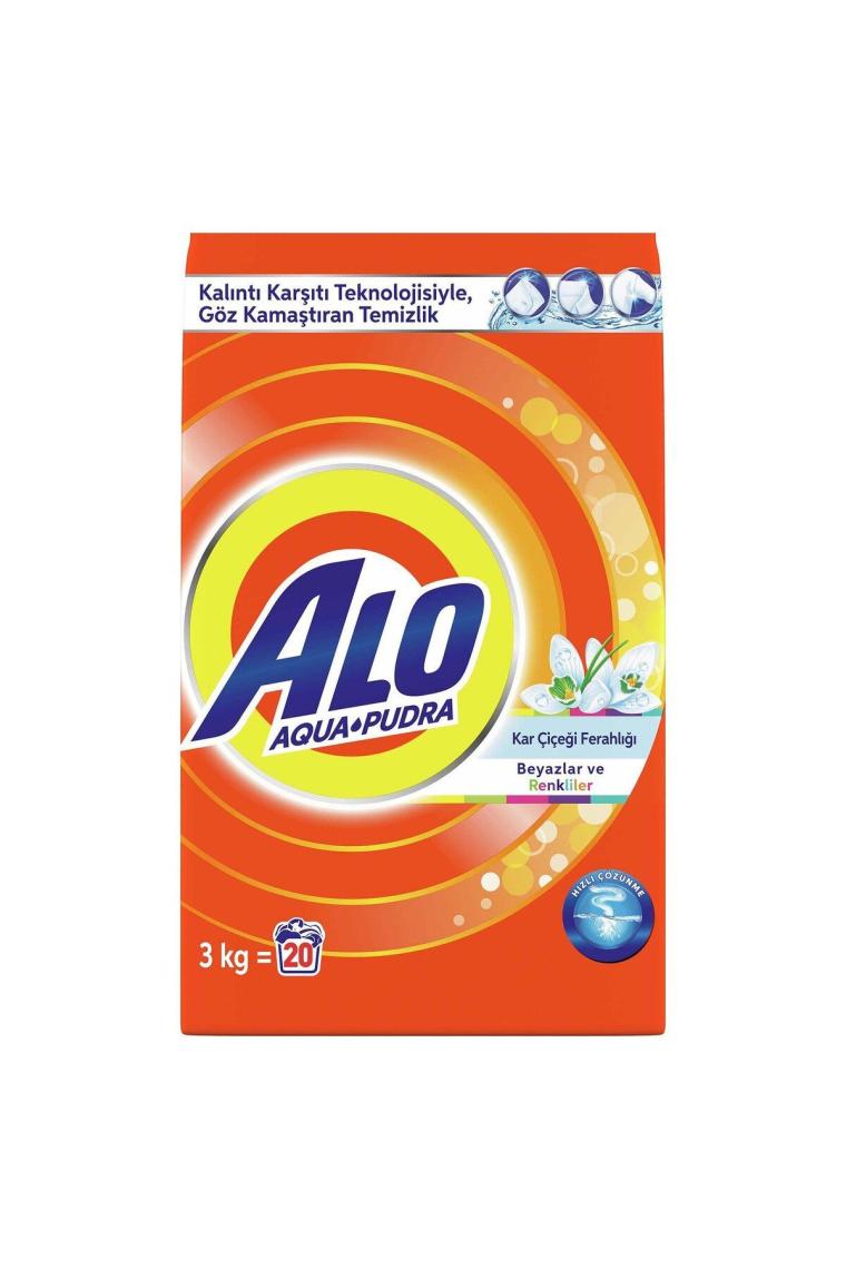 Toz Çamaşır Deterjanı Kar Çiçeği Ferahlığı Beyazlar Ve Renkliler Hızlı Çözülme 3 Kg