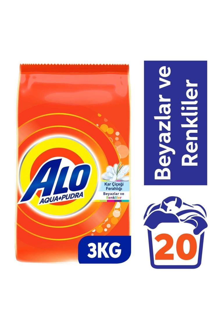 Toz Çamaşır Deterjanı Kar Çiçeği Ferahlığı Beyazlar Ve Renkliler Hızlı Çözülme 3 Kg