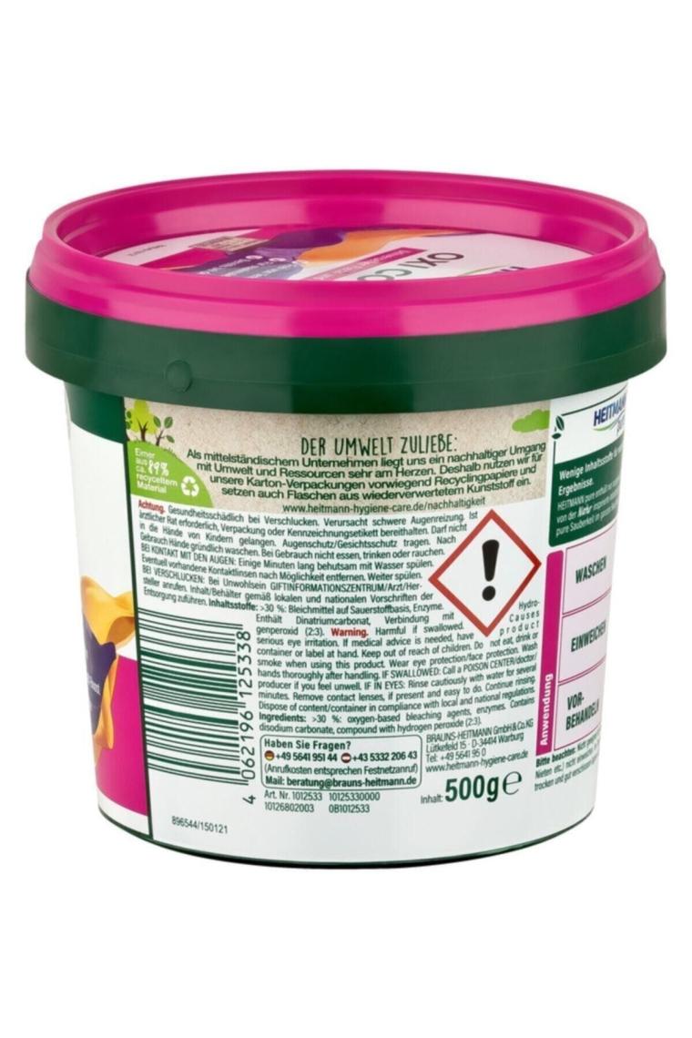 Pure Renkli Çamaşırlar Için Oxi Güçlü Deterjan 500g