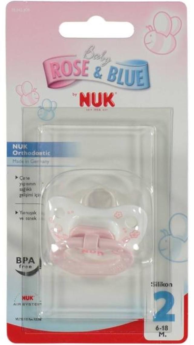 Nuk Baby Rose Silikon Emzik No:2