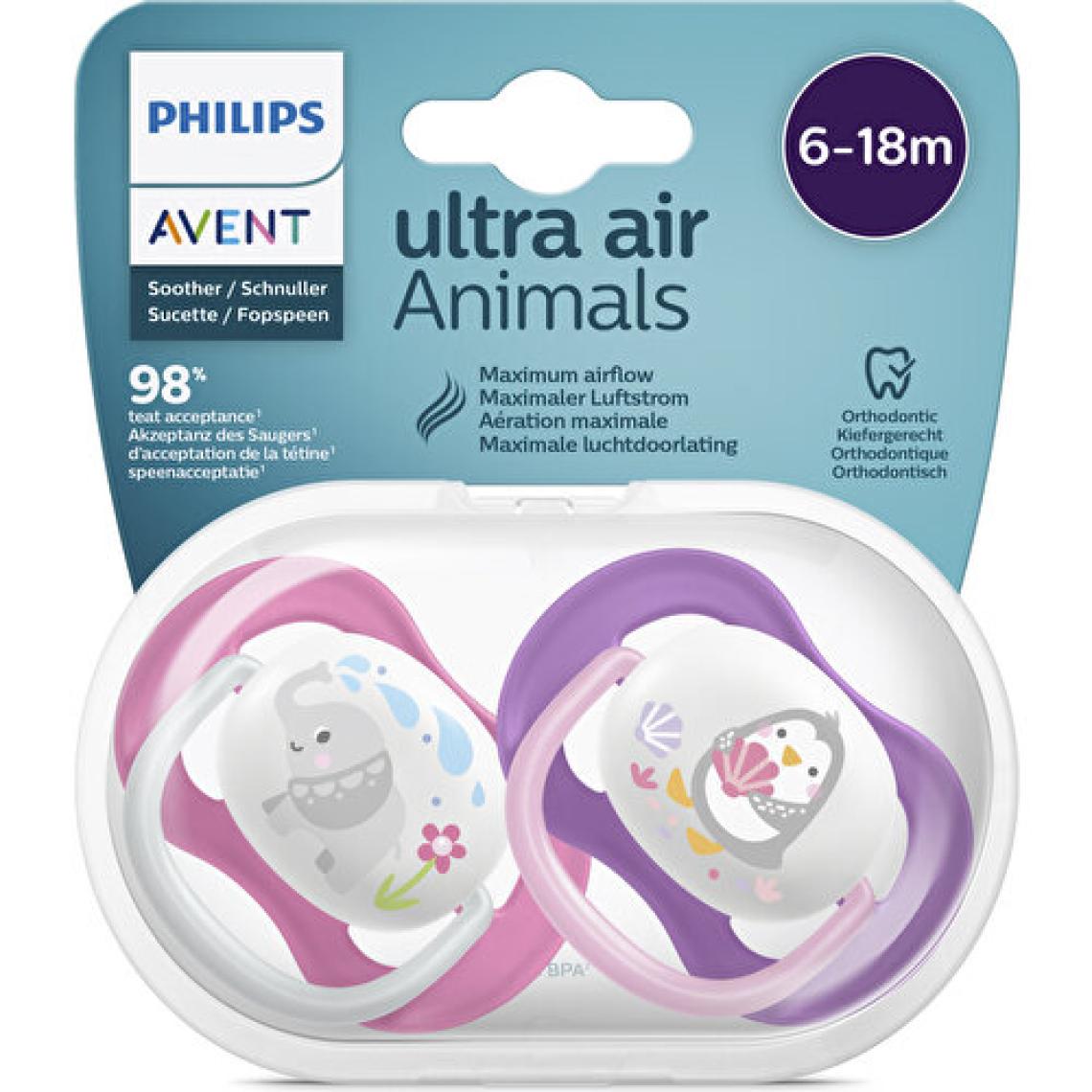 Philips Avent SCF080/08 Ultra Air Animals 6-18 Ay 2'li Emzik Kız