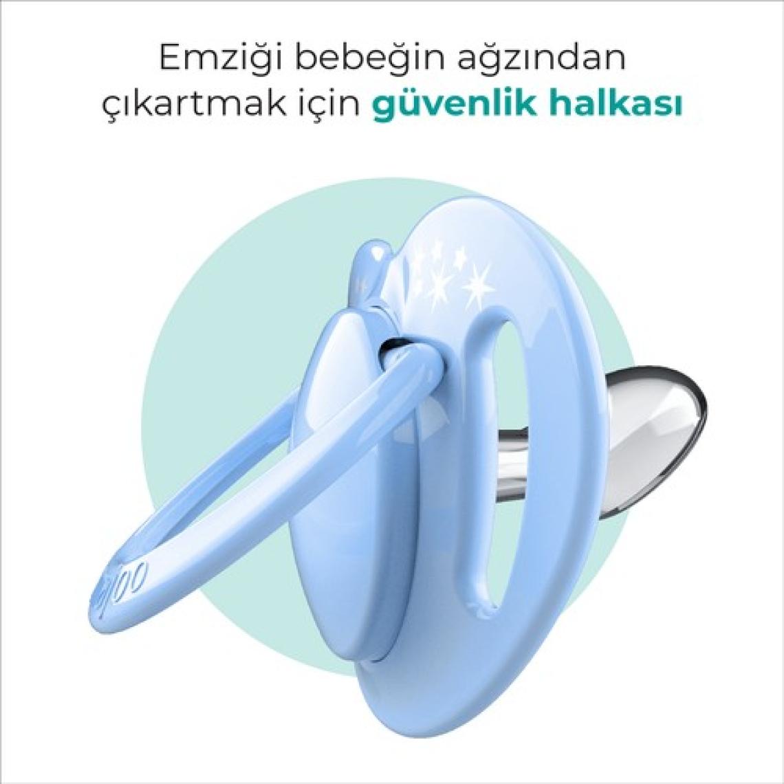 Mamajoo Ortodontik Damaklı Emzik, Powder Blue, 6+ Ay, Emzik Saklama & Sterilizasyon Kutulu, İkili Set