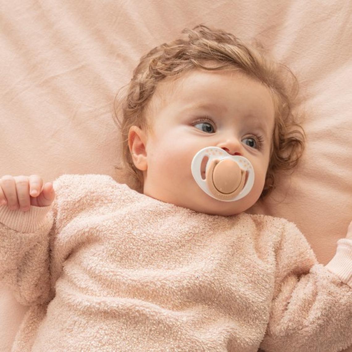 Mamajoo Ortodontik Damaklı Emzik, Powder Blush, 6+ Ay, Emzik Saklama & Sterilizasyon Kutulu, İkili Set