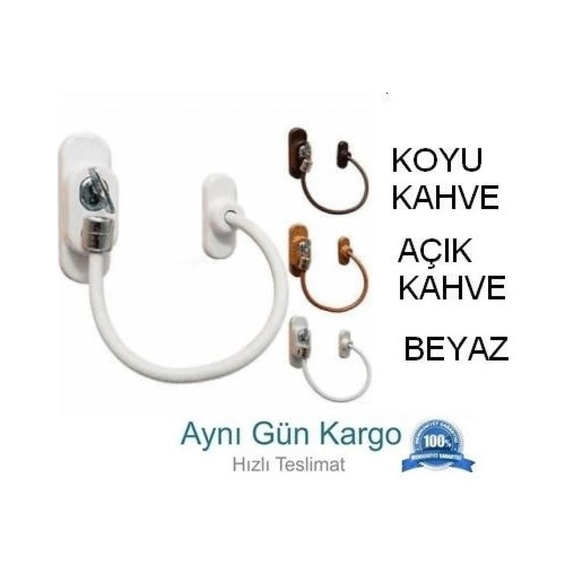 Kidmix Çelik Halatlı Pvc-Pencere Çocuk Emniyet Kilidi Açık Kahve (5 Ad.)