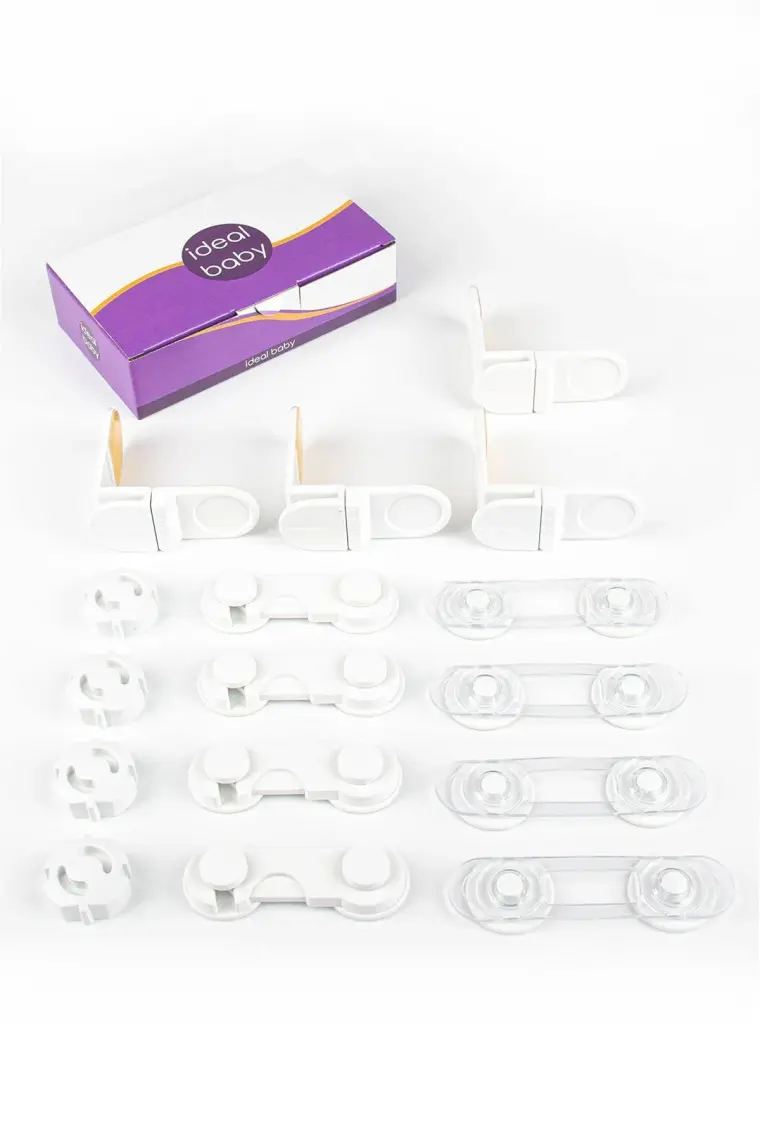 Ideal Baby 4'er Adet Mini Çok Amaçlı Kilit + Kapak Kilidi + Priz Kapağı + Köşe Kilidi