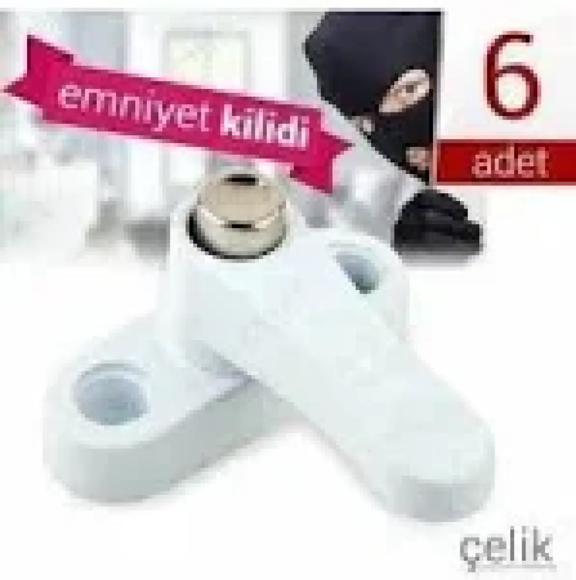 Greathings Pvc Kapı Pencere Emniyet Kilidi - Pimapen Kilidi - ÇELİK - 6 Adet