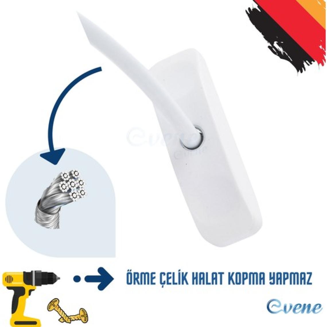 Evene Beyaz Pencere Kilidi 10 Adet Halatlı Çocuk Güvenlik Emniyet Hırsız Pimapen Pvc Kapı Bebek Pimapen Kilidi