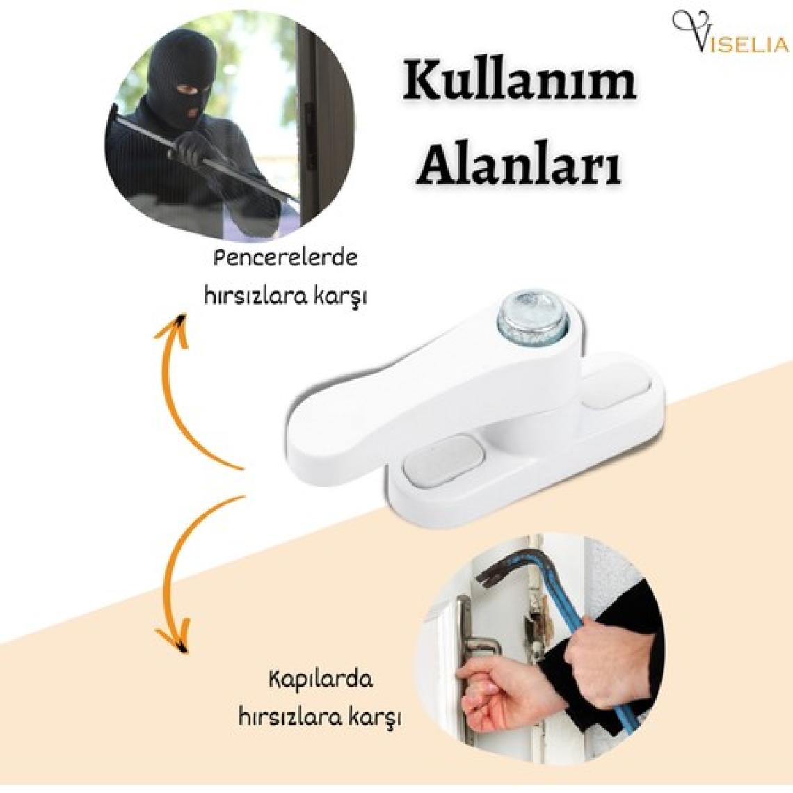 Viselia Pencere Emniyet Kilidi Güvenlik Kilit Düğmeli Pencere Kilit