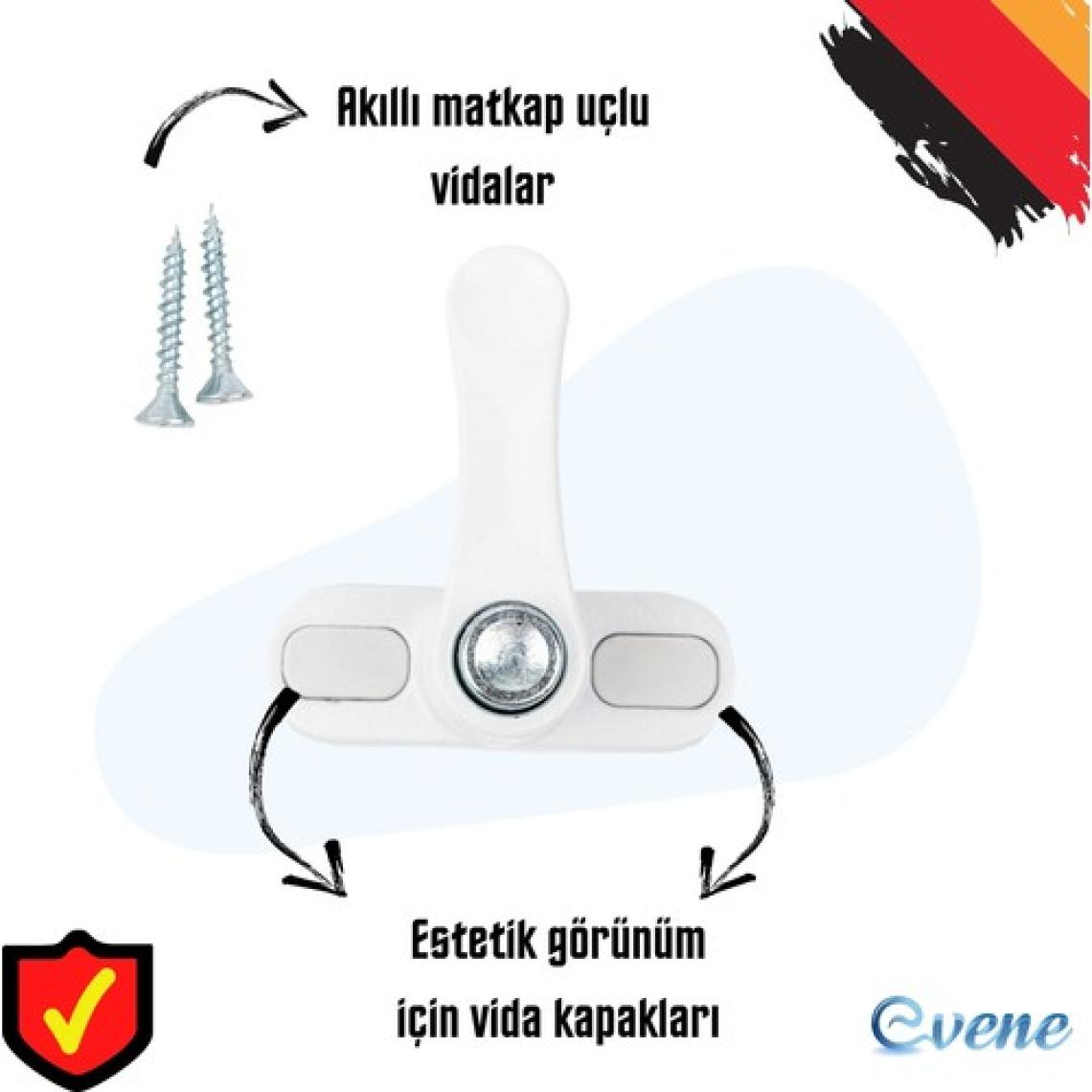 Evene Beyaz Pencere Kilidi 2 Adet Düğmeli Çocuk Güvenlik Emniyet Hırsız Pimapen Pvc Kapı Bebek Kilidi