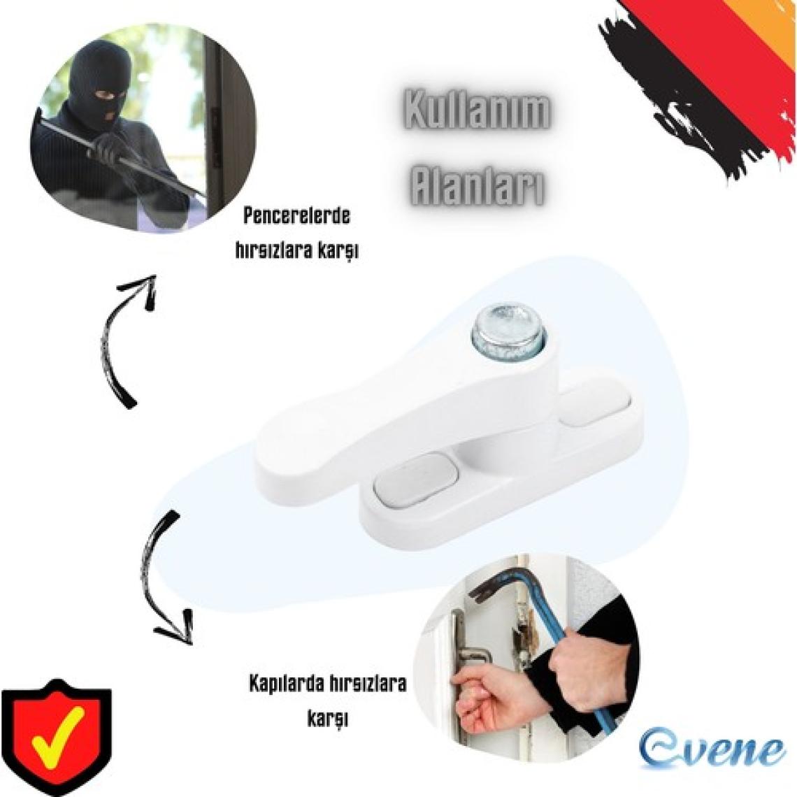 Evene Beyaz Pencere Kilidi 2 Adet Düğmeli Çocuk Güvenlik Emniyet Hırsız Pimapen Pvc Kapı Bebek Kilidi