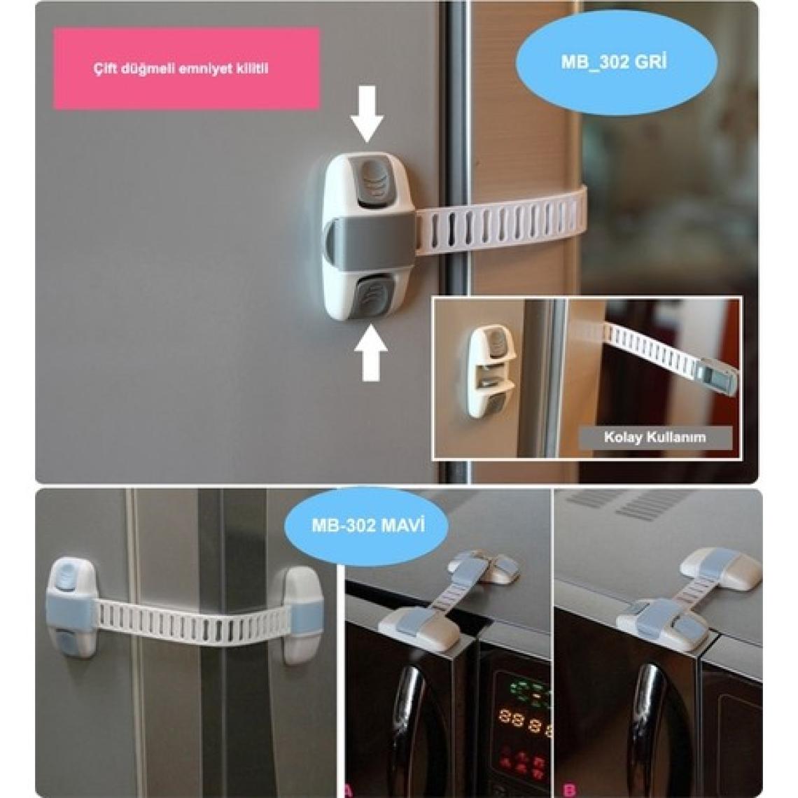 Miny Baby Buzdolabı - Dolap Çok Amaçlı Kilit - Gri