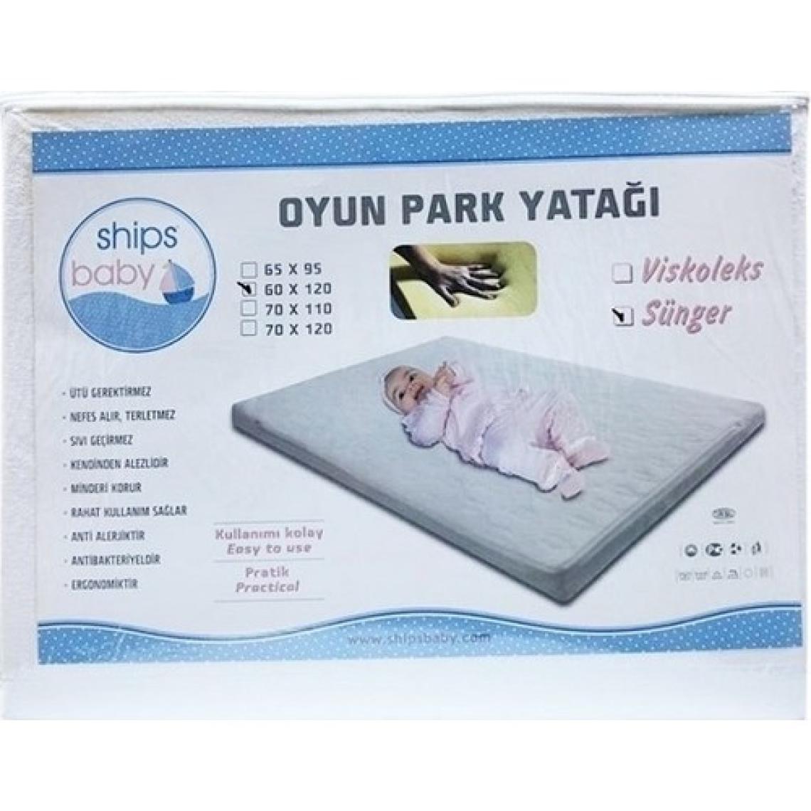 Ships Baby Alezli Su Geçirmez Oyun Parkı Yatağı 60X120 - Oyun Park Yatağı