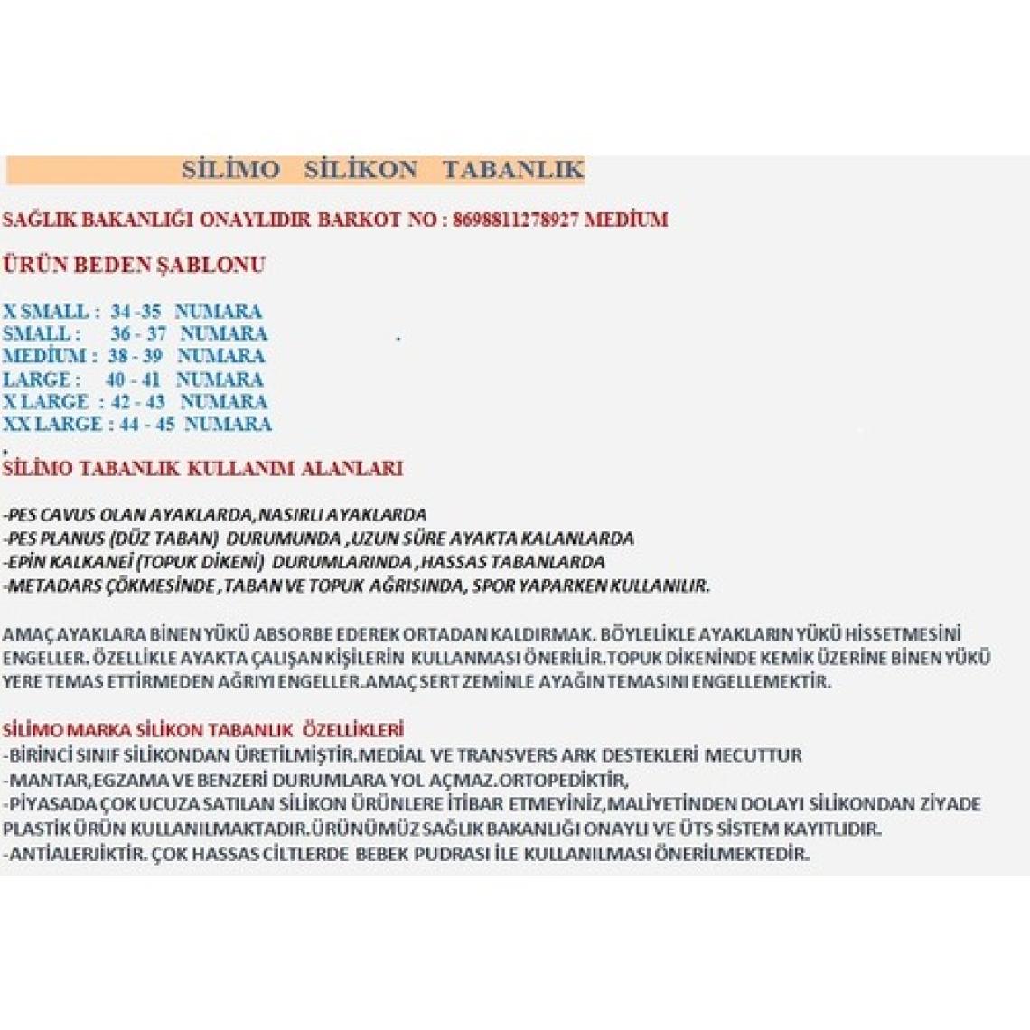 Silimo Ortopedik Silikon Tabanlık 1 Çift