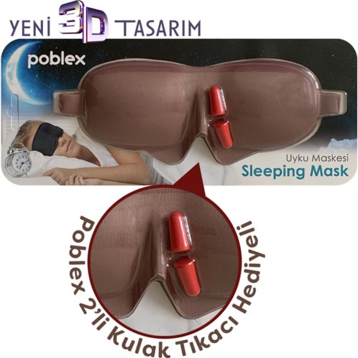 Poblex Uyku Maskesi 3D + Köpük Kulak Tıkacı