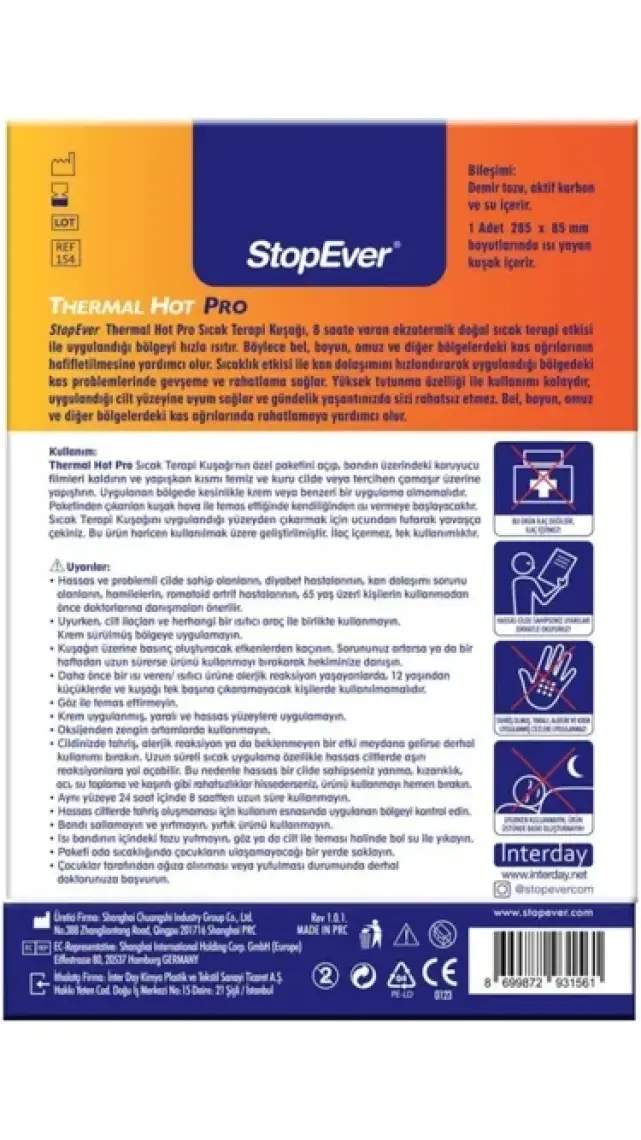 Stopever Thermal Hot Pro Sıcak Terapi 6'lı
