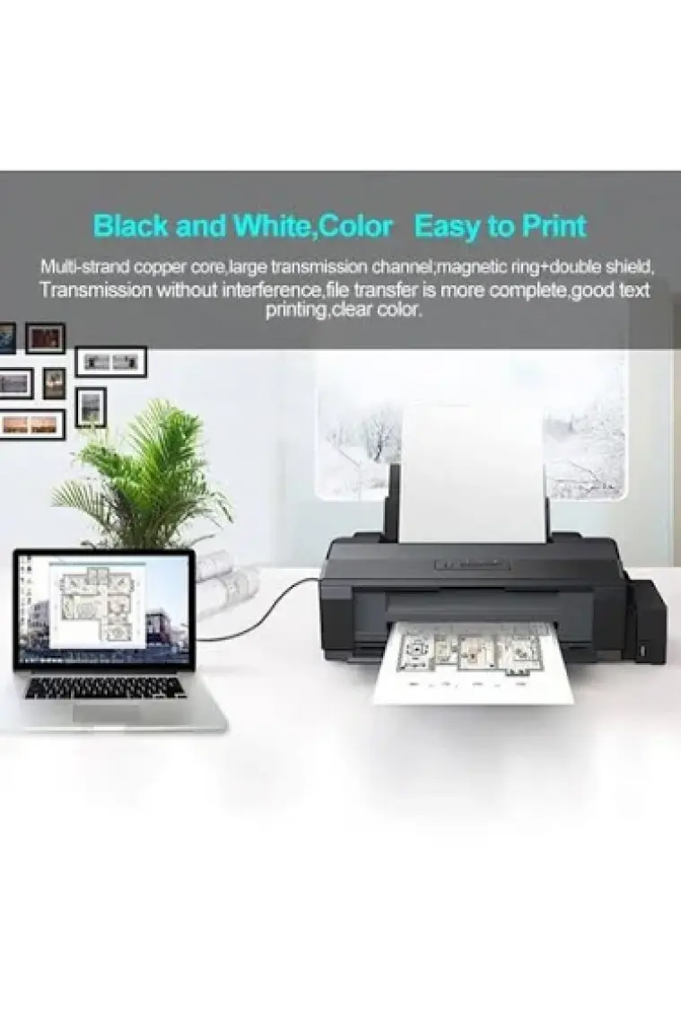 Ancheyn USB Yazıcı Printer Ara Bağlantı Kablosu USB 2.0 Yüksek Hız 3 Metre 4912