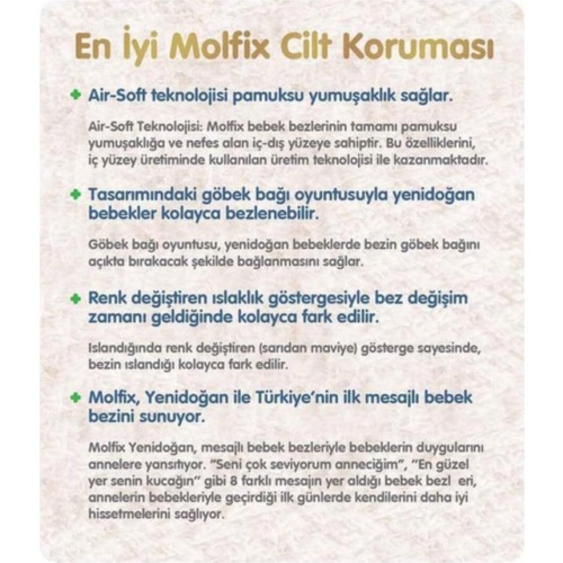 Molfix Bebek Bezi 1 Beden Yenidoğan 2-5 Kg 88li Fırsat Paketi