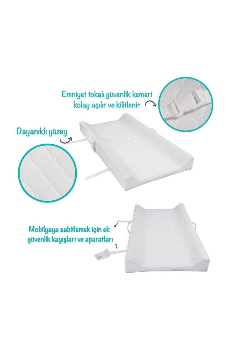 Bebek Alt Değiştirme Minderi 40x70 Cm Sıvı Geçirmez Leke Tutmaz Beyaz