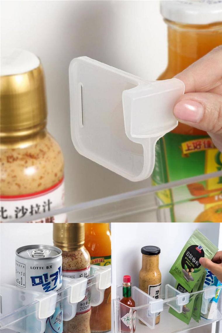 Omilife Buzdolabı Raf Ayırıcı Ayarlanabilir Dolap, Çekmece Düzenleyici 4 Adet