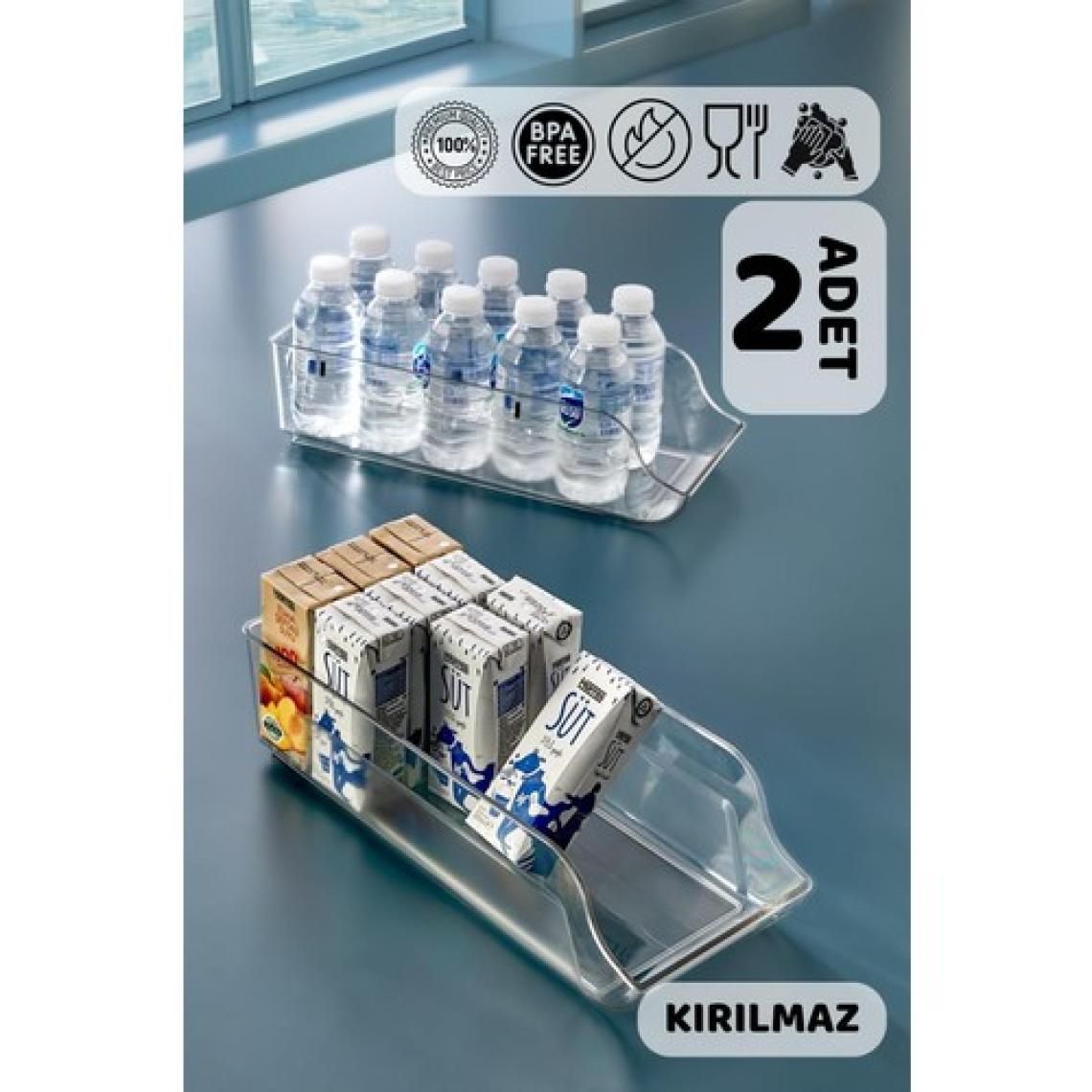 Homenıva 2’li Maxi Şeffaf Çok Amaçlı Dolap Organizeri - Kırılmaz Ultra Sağlam Içecek Düzenleyici Kutu