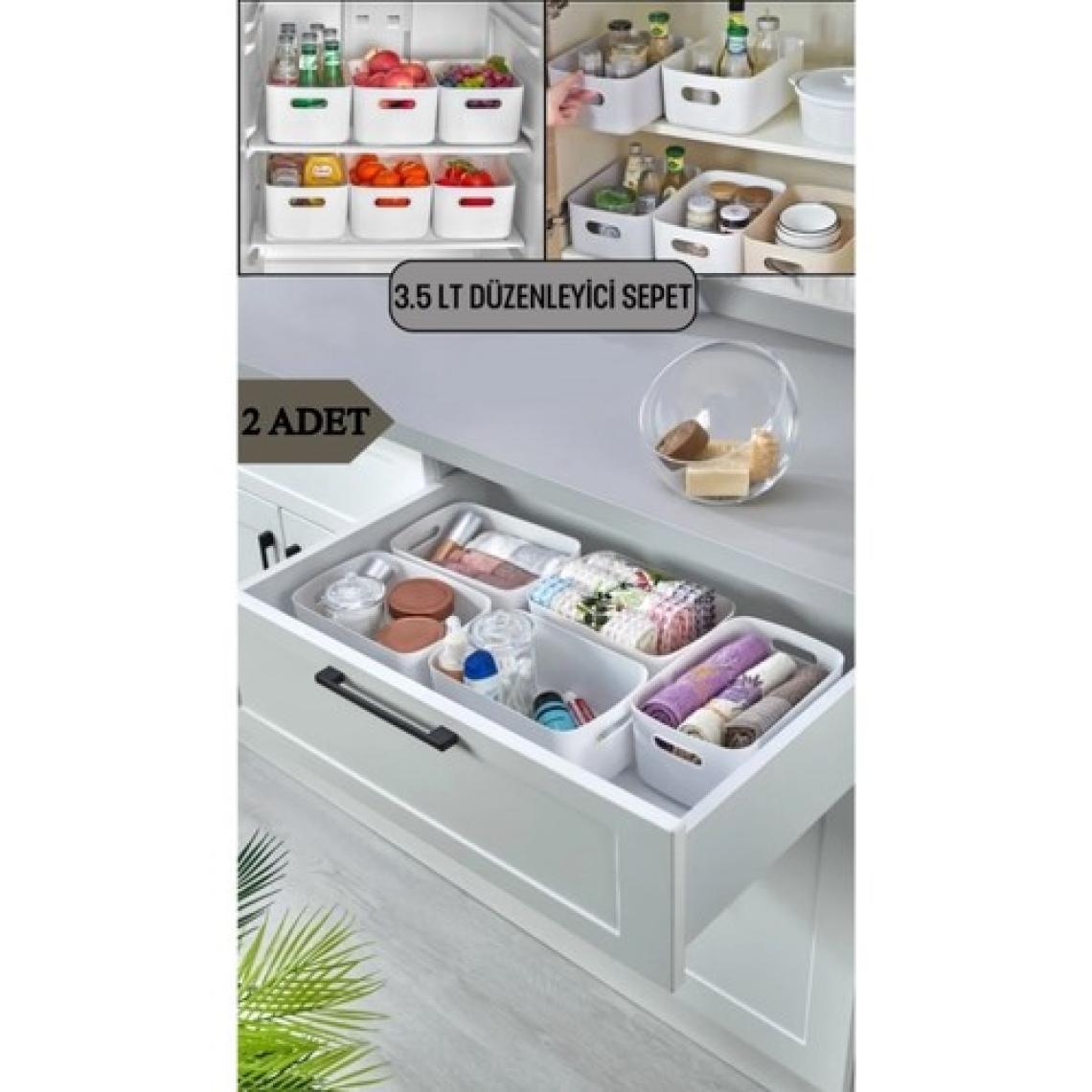 ALMITAL 2 Adet 3.5 Lt Dolap Içi Buzdolabı Düzenleyici Banyo Organizer Sepet