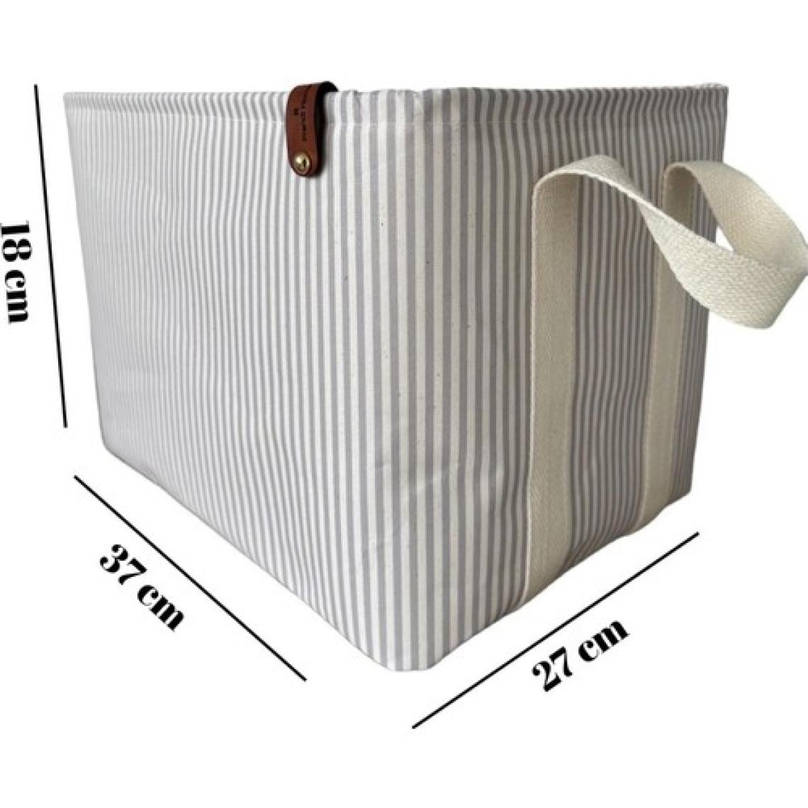 Prendi Home Gri Çizgili Çok Amaçlı Dolap Içi Oyuncak  Saklama Kutusu Sepeti Organizer 2'li 18X22X30-37X27X25