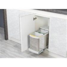 Starax S-2396 Teleskopik Raylı Paslanmaz Gövde Çöp Kovası 12+12 lt