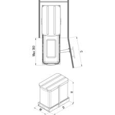 Starax S-2572 Paslanmaz Gövdeli Raylı Çöp Kovası 24 L