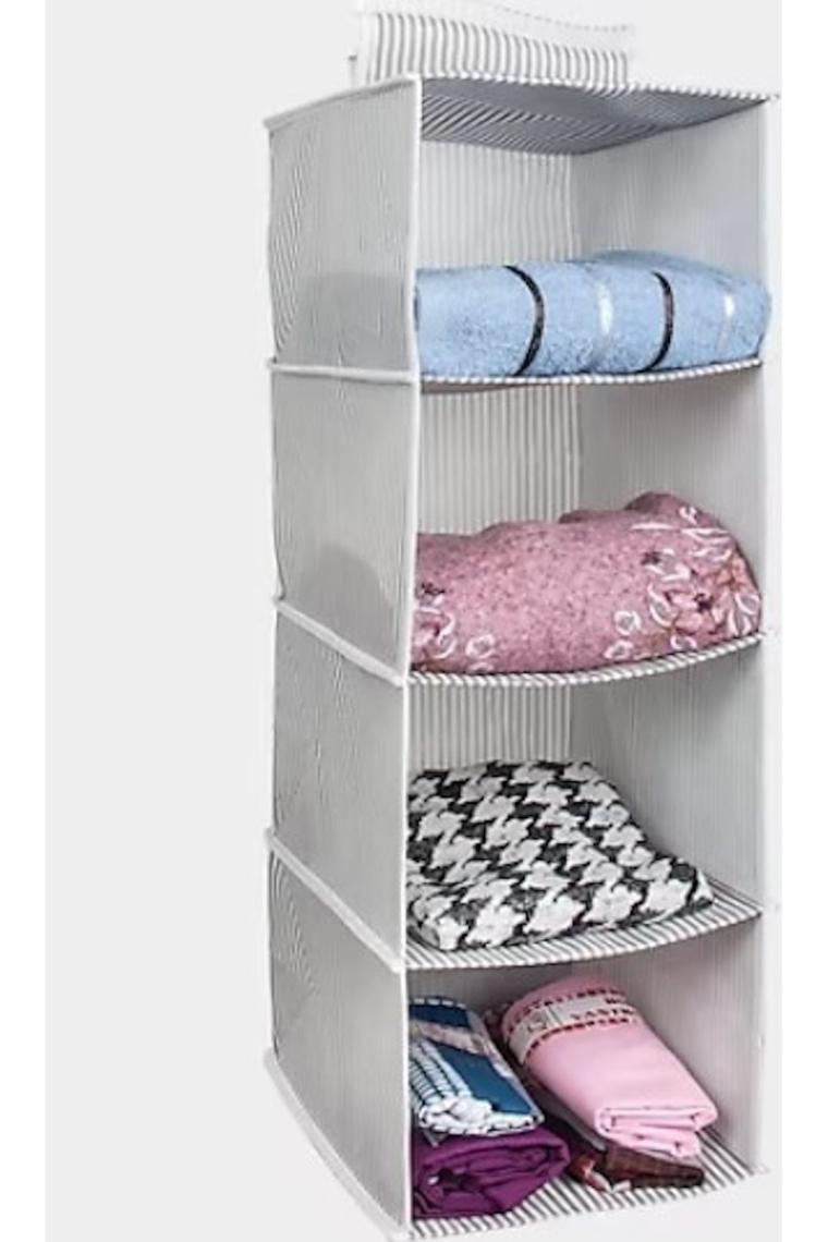 Bifirsat Dolap Içi Düzenleyiciler 4 Gözlü Katlanabilir Bez Raf Organizer 68 cm x 30 cm x 24 cm