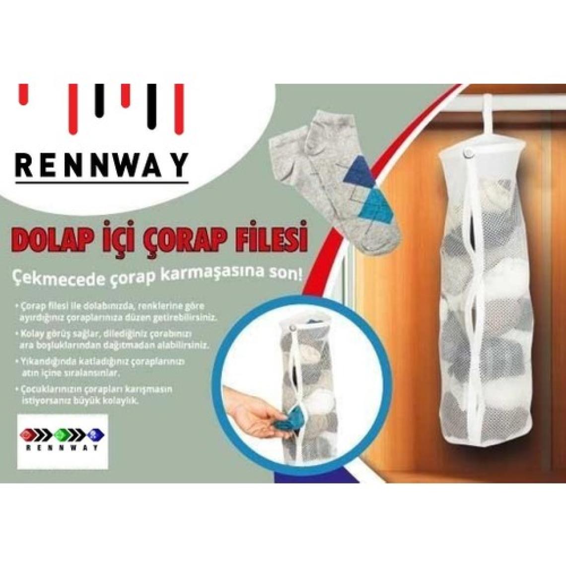 Rennway Dolap Içi Asılabilir Temiz Çorap Düzenleyici Çorap Filesi Askılık