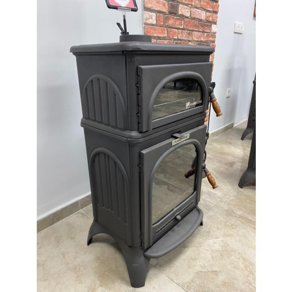 Flame Stove Modena Oven Fırınlı Döküm Şömine Soba