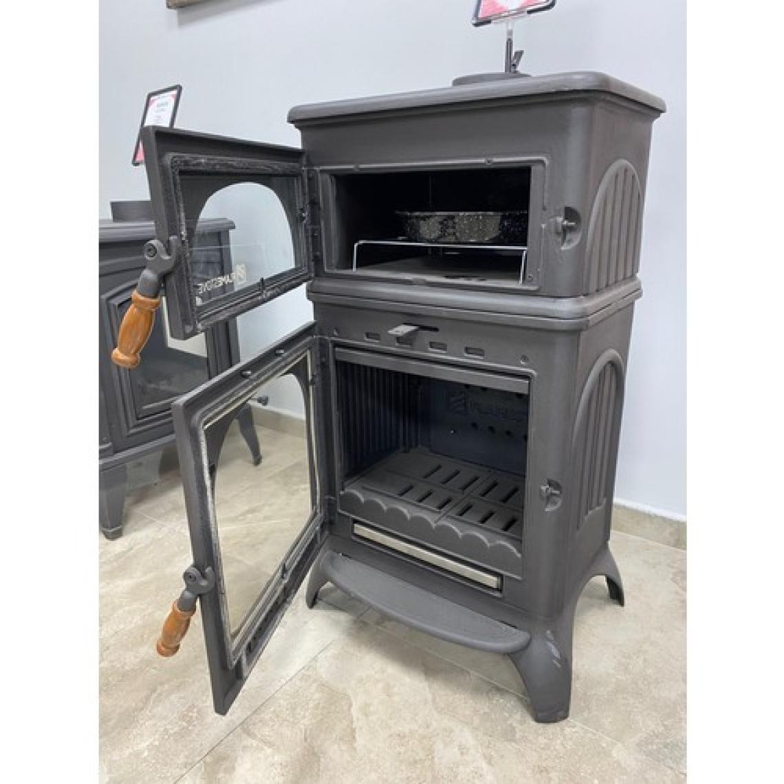 Flame Stove Modena Oven Fırınlı Döküm Şömine Soba