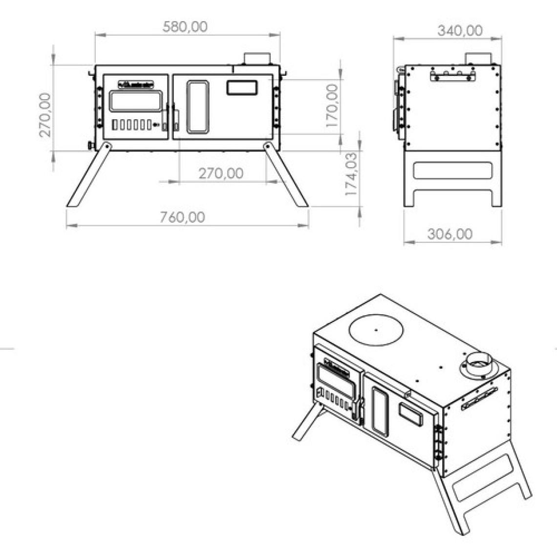 Marina Grill Kuzine Fırınlı Kamp Sobası (Kamp,çadır,kuzine,soba)