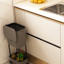 15 Litre Tek Raf Üniteli Tekerlekli Fonksiyonel Kapaklı Banyo Ve Mutfak Çöp Kovası