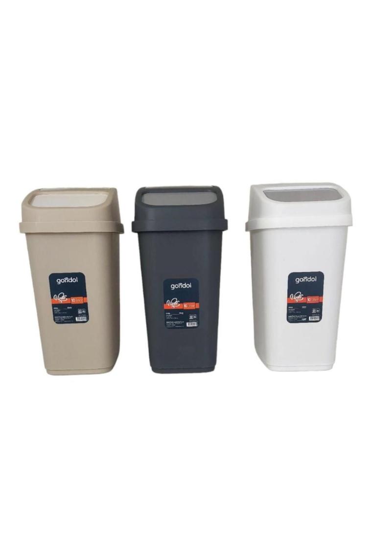 Vinto Kapaklı Çöp Kovası, Plastik 10 Lt Kombin Renkli
