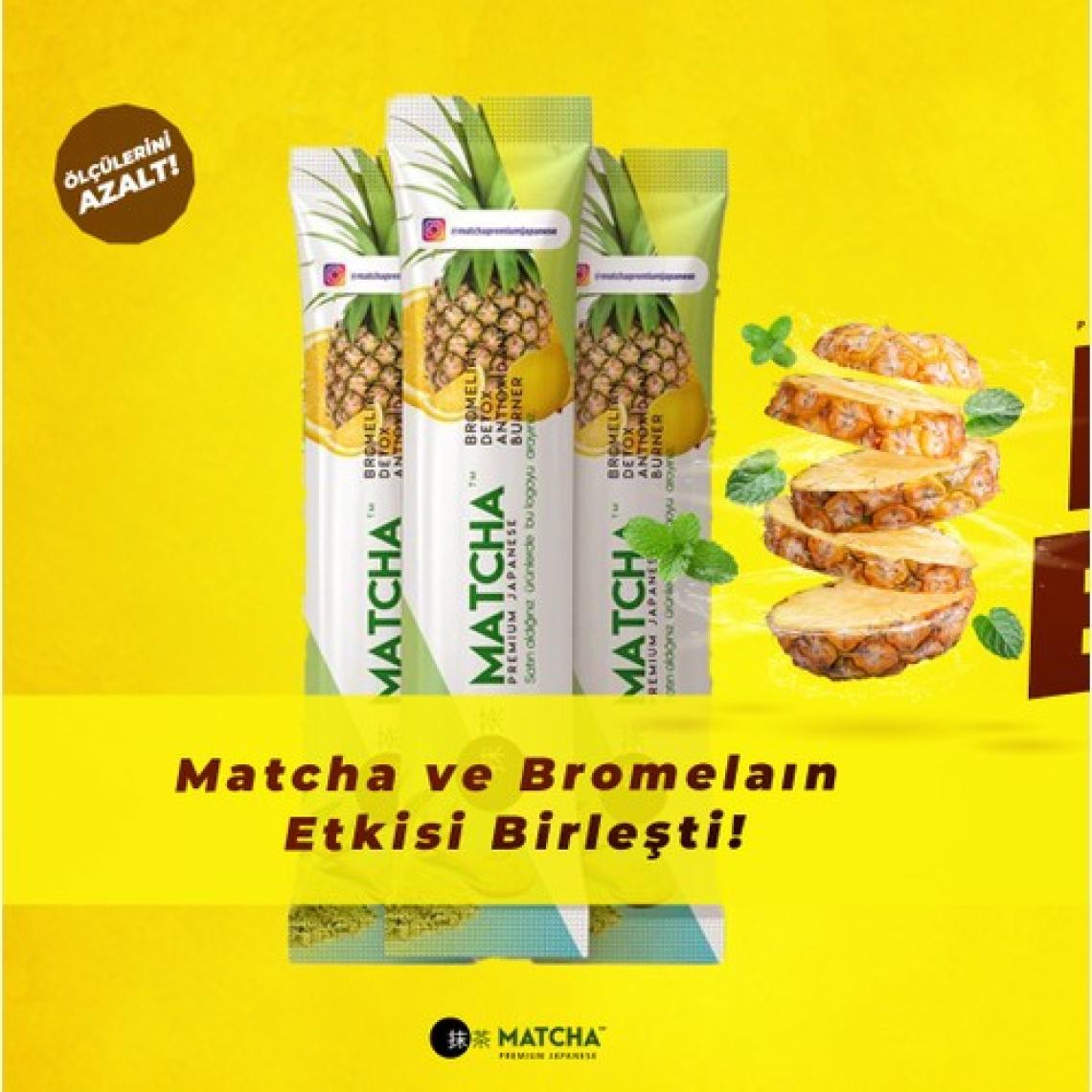Matcha Premium Japanese Matcha & Bromelain Limon Aromalı Detox Burner Form Çayı 1 Kutu